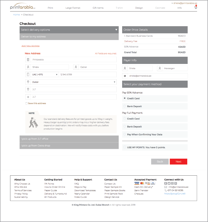 How To Order Online - Select delivery & payment options