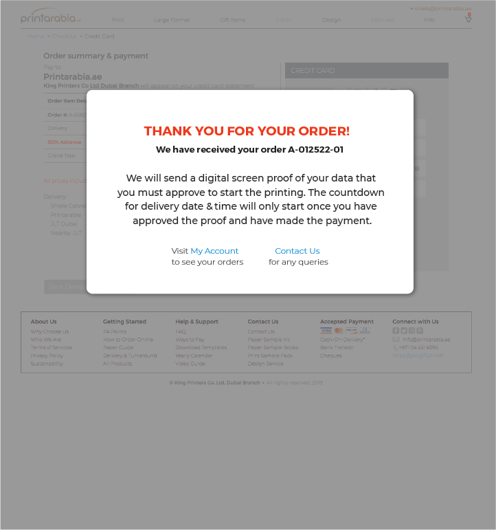 How To Order Online - Get the order confirmation